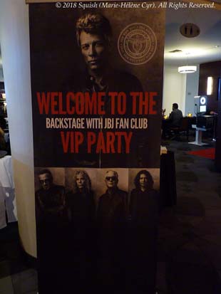 Backstage With Jon Bon Jovi VIP party banner in Montreal, Quebec, Canada (May 17, 2018)